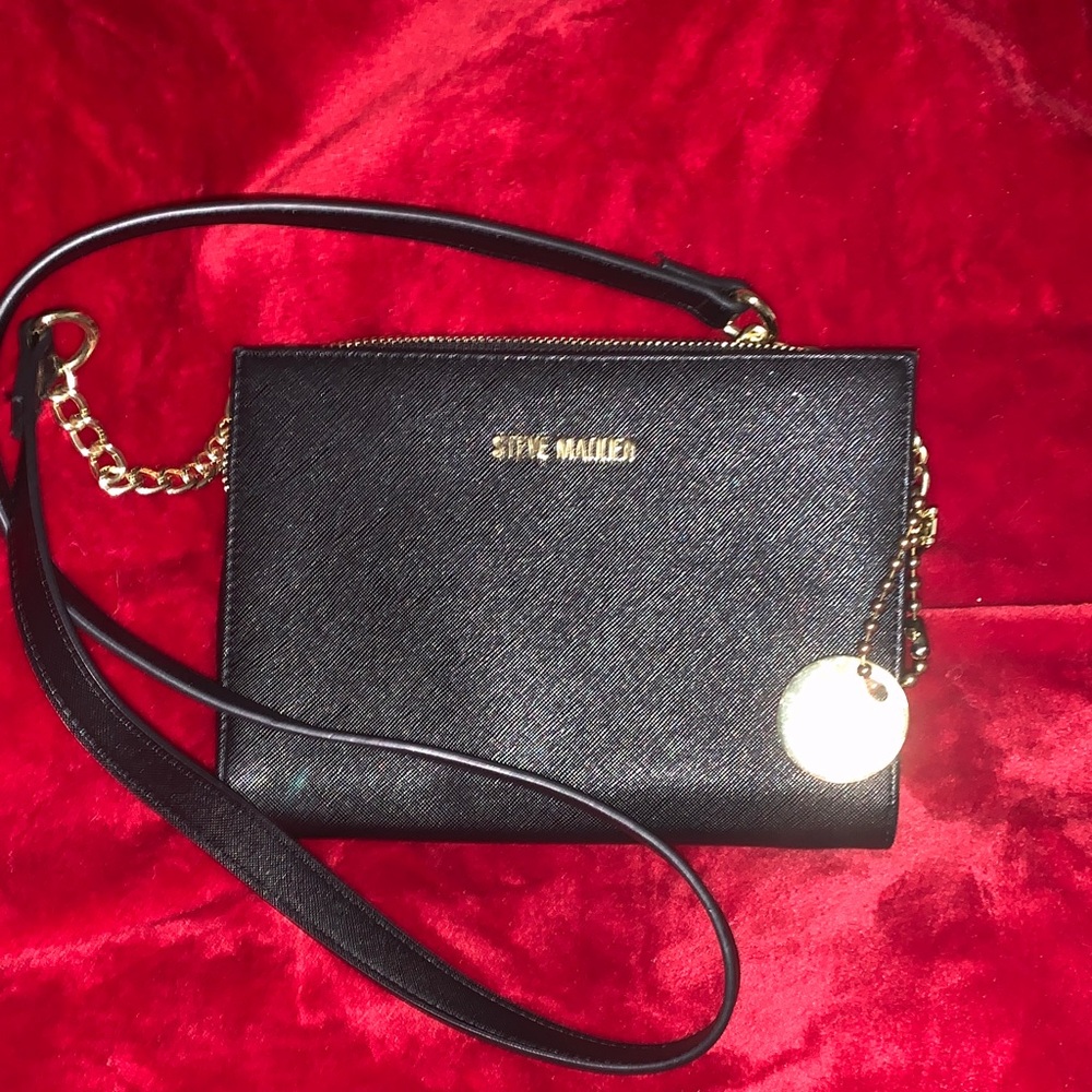 Steve Madden Black and Gold Crossbody Bag